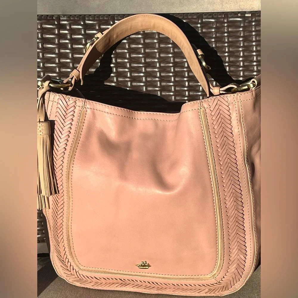 EUC Brahmin Southcoast Eva Hobo Knoxville Whipstitch Tassel Shoulder Bag